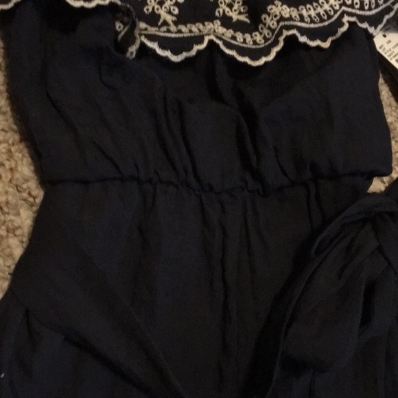 NWT A. BYER blue off the shoulder strap romper - Picture 9 of 13